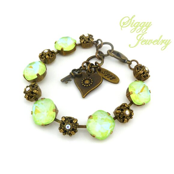 APPLE BLOSSOMS Flower Tennis Bracelet, Made with Premium Cushion Cut Crystals - Picture 4 of 6